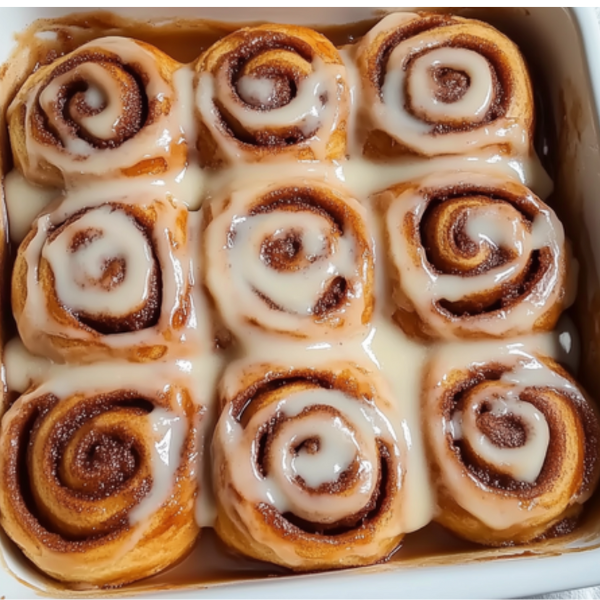 Gooey cinnamon rolls Christmas morning.