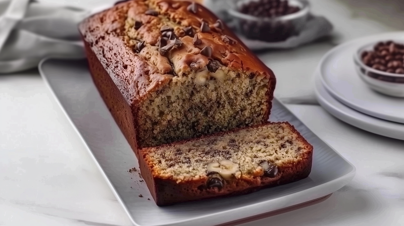 Banana cake with cocoa drops 28